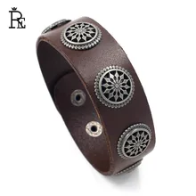 New fashion men jewelry vintage leather bracelets & bangles metal decoration bracelet adjustable brown/black J35 jiayiqi fashion men leather bracelets black brown color bracelets