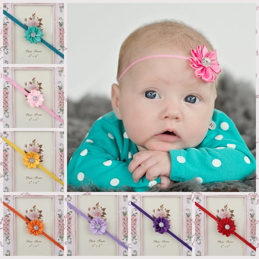 Buy Hot Sale Newborn Baby Girls Satin Ribbon Flower