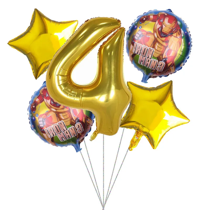 5 шт./лот надувные шары из фольги с изображением супергероя Бэтмена Железного человека, 30 дюймов, синий надувной шар, декор для дня рождения, детские игрушки, Звездные шары