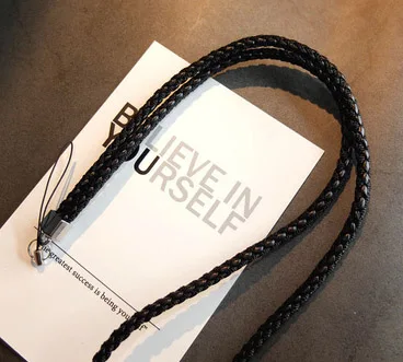 Плетеный ремень для мобильного телефона модные веревка для ключ шнур мобильные брелки шейные платки Анти-кражи цепочка для мобильного телефона - Цвет: Z-7 black