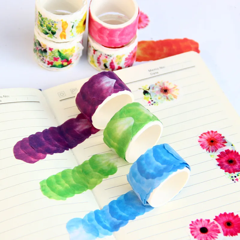

Masking Scrapbook Sticky Paper Sticker Washi Tape Flower Petals Tape 80PCS/Roll