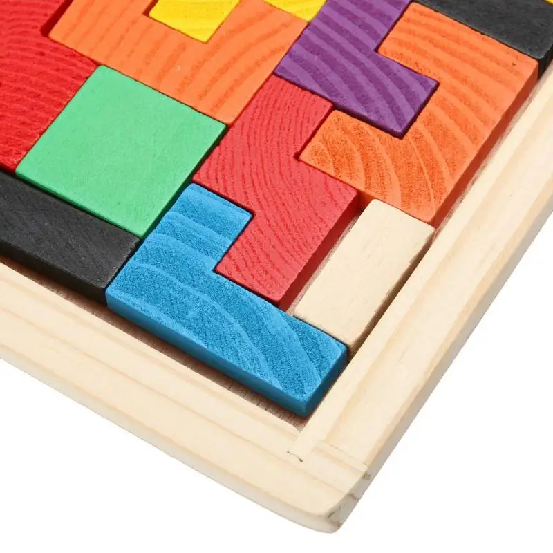 3D головоломка игрушка деревянная Tangram головоломка детская игрушка Дошкольное воображение интеллектуальная развивающая детская игрушка Красочная доска