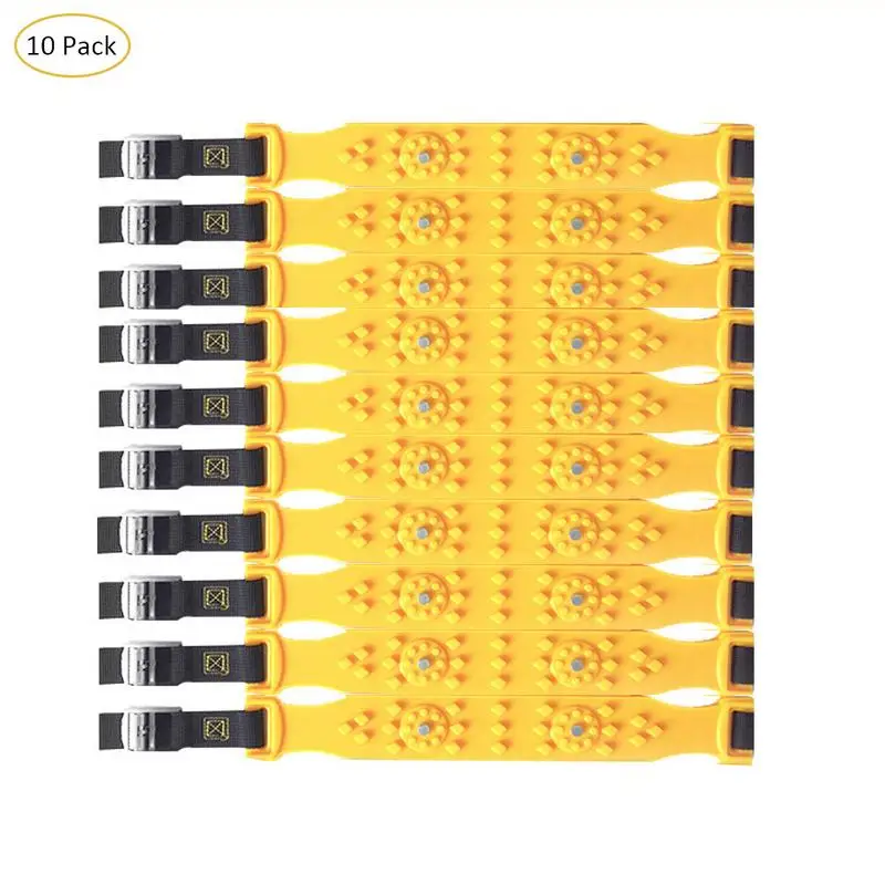 Автомобильные зимние аксессуары 10 шт. автомобиль снег Расширенный зимняя резина цепь универсальная говядина сухожилия Толстая Снежная цепь аксессуары для автомобиля чехлы на автомобильные сидения - Цвет: Yellow