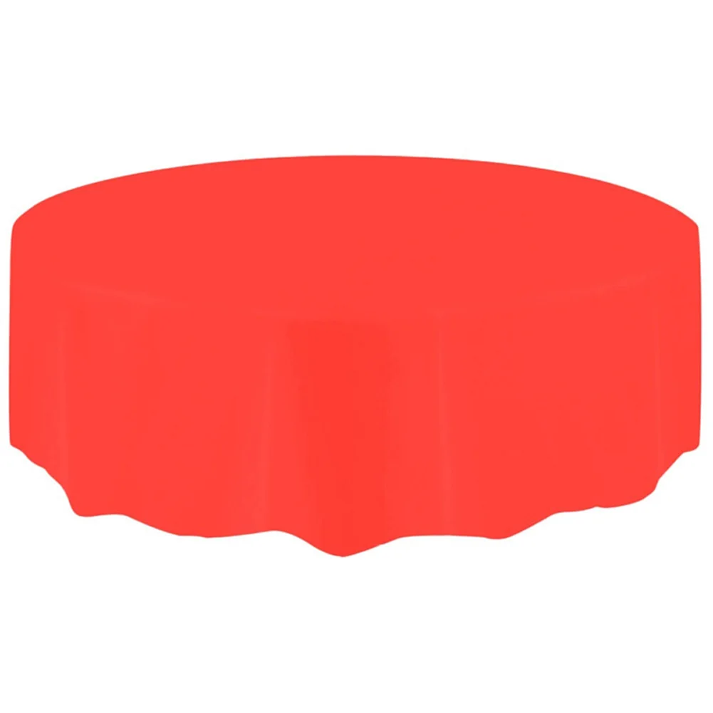 Plastic Circular Table Cloth Cover Disposable Party Home Wipe Clean Tablecloth TB Sale - Цвет: Red