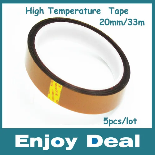 5PCS/Lot 100ft 20MM*33M Heat Tape High Temperature Resistant Tape,Gold