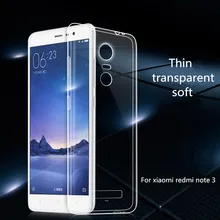 Для xiaomi redmi note 3 case, кремний крышка xiaomi redmi не 3 pro case xiomi, xaomi redmi note 3 прозрачный ТПУ case Мягкий крышка