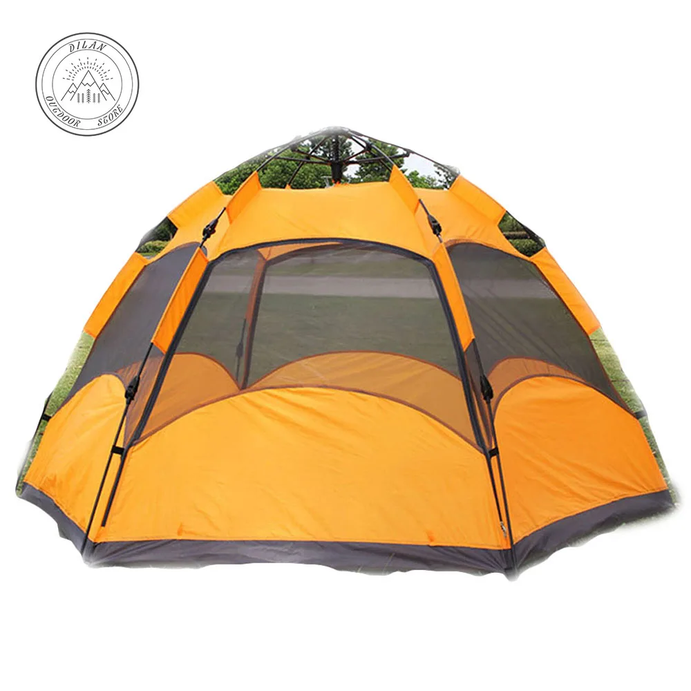 tente 3-4people double-decked hexagonal camping tent pole hexagonal field camp outdoor tent carpas de camping ultralight tent