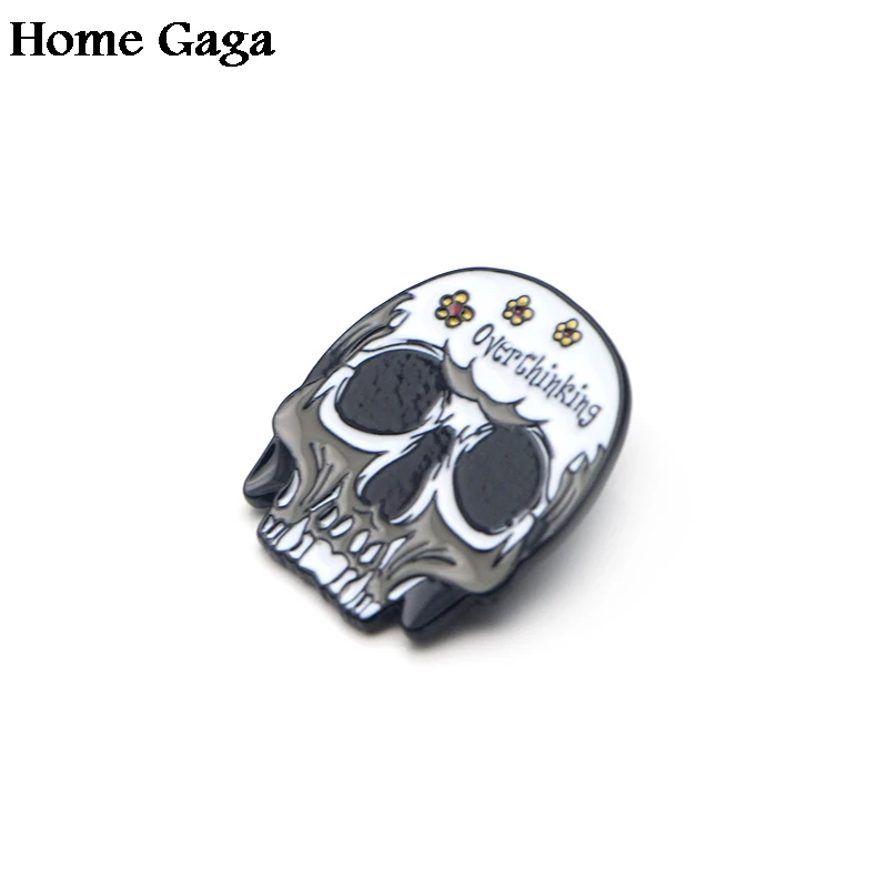Homegaga переосмысление Смешные буквы череп цинковые булавки para рюкзак «сделай сам» одежда сумка рубашка шляпа значки броши для мужчин и женщин D1374