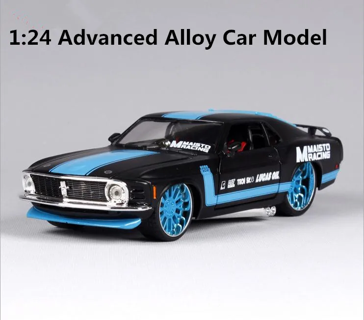 Высокая моделирования super car, 1: 24 сплав 1970 Ford Mustang спортивный автомобиль, металлического литья, коллекция Металл Модель игрушки, бесплатная