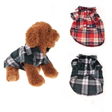Англия Стиль собака рубашки в клетку, одежда с принтом в виде собак рубашки, футболки, топы лето-осень для щенков, собак, одежда для кошек