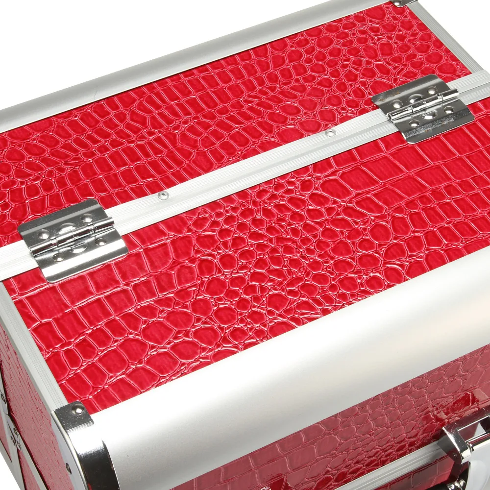 Черный/красный/серебристый алюминиевый Макияж Поезд коробка для хранения ювелирных изделий косметический запираемый Чехол Органайзер на выбор