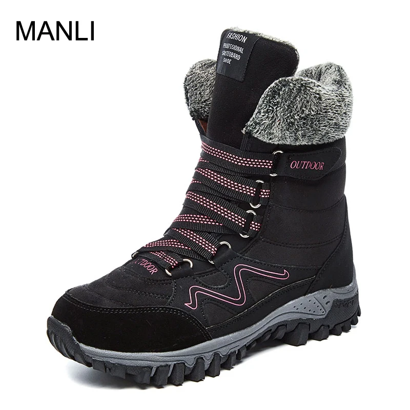 

Women Snow Boots Winter Shoes Warm Plush Krasovki Ankle Boots 2018 Brand Female Hiking Shoes Wedge Snow Sexy Boots Waterproof