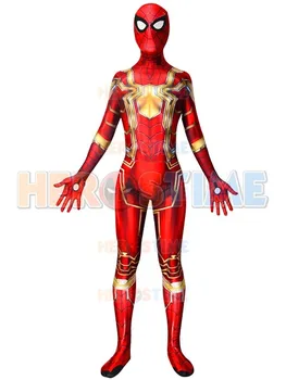 

Spider-Man Costumes 3D Printing Red Gold MCU Iron Spider Superhero Cosplay Suit For Adult/Kids/Custom Made