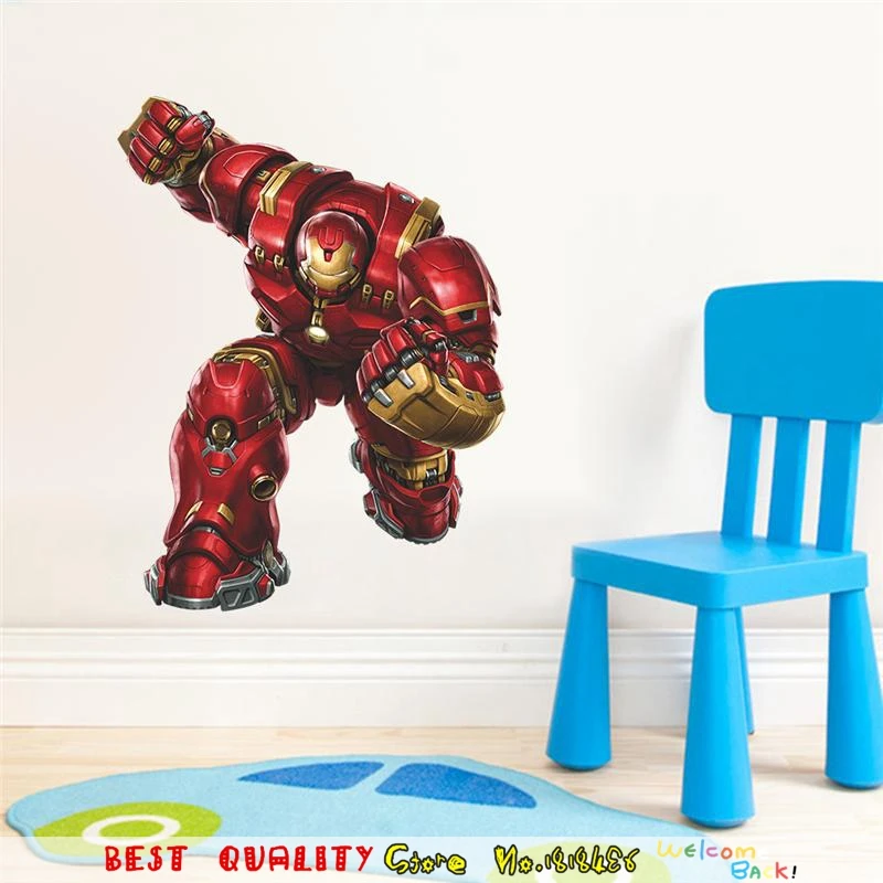 Iron Man Wall Sticker Supplies Superheros Union Avengers Wall Decal For