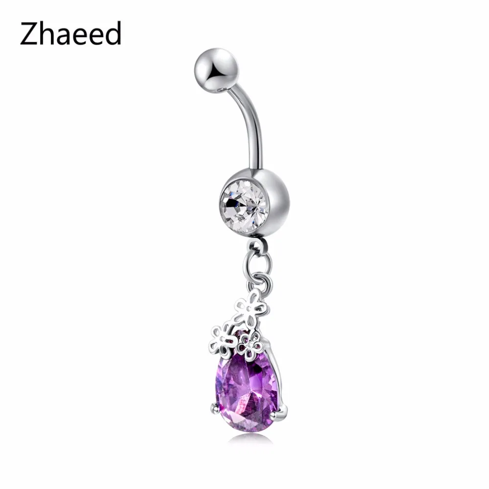 Summer Style Body Jewelry Water Drop Piercing Belly Button Ring Medical