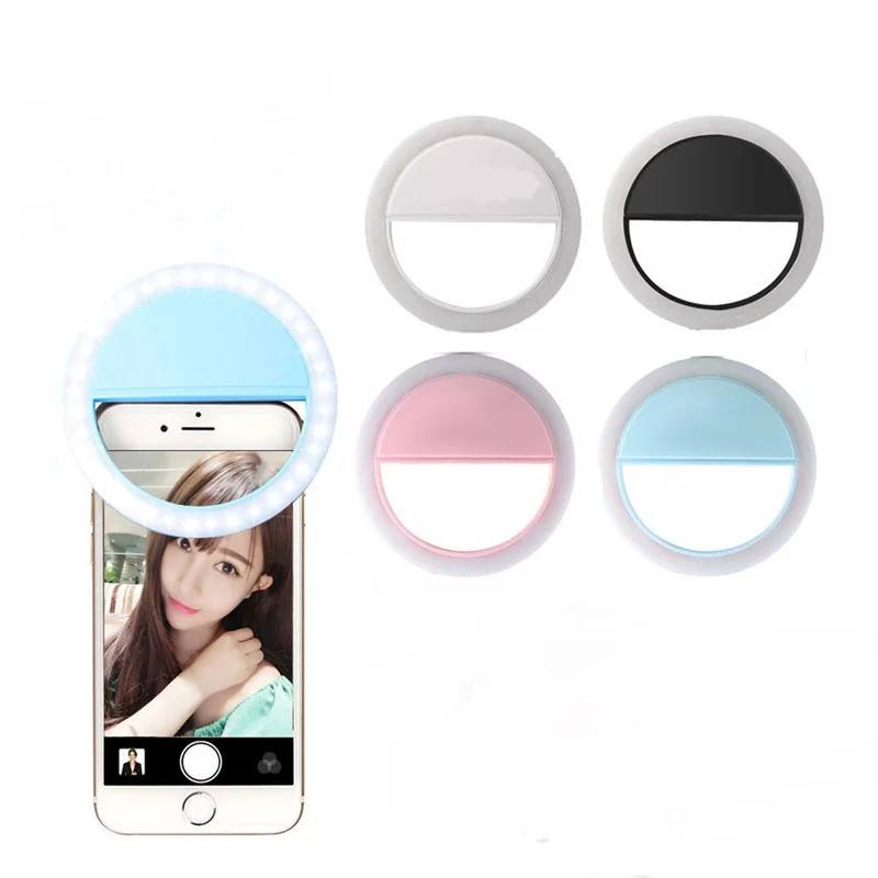 

Phone light Round fill light artifact mobile phone selfie ligh Portable LED Ring Fill Light Camera charging and AA battery ZP713