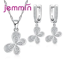 Новая мода 925 пробы Серебряный Ювелирный Комплект бабочка для женщин девочек Малыш Ювелирные изделия дикие животные вечерние подарок