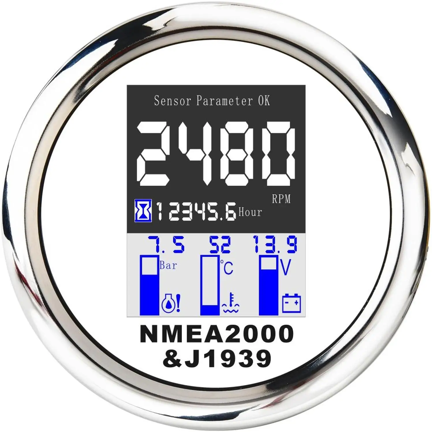 316 нержавеющая сталь NMEA 2000 Многофункциональный датчик IP67 85 мм для морской лодки яхты