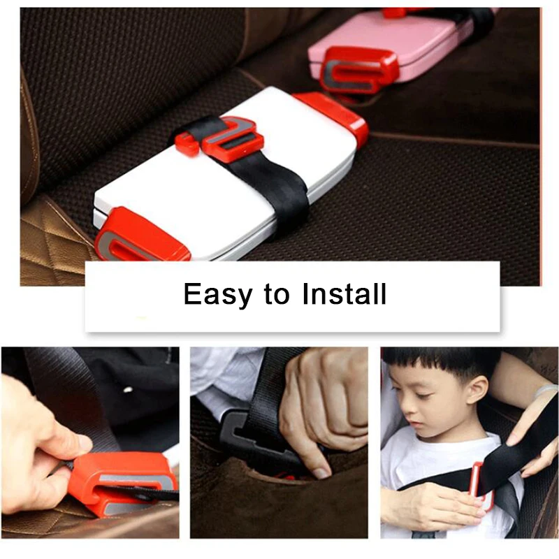  Foldable Child Safety Seat Increased Pad Portable Car Booster Seat Belt Converter Adjustable for 3-