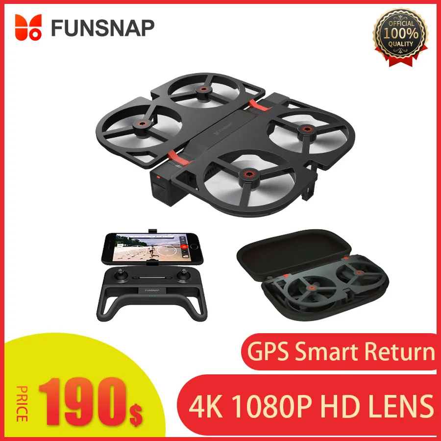 Funsnap ídolo FPV Drone RC Drone 4K GPS Quadrupter profesional Drone cámara HD 1080P AI gesto para Xiaomi Youpin 4K Cámara Drones