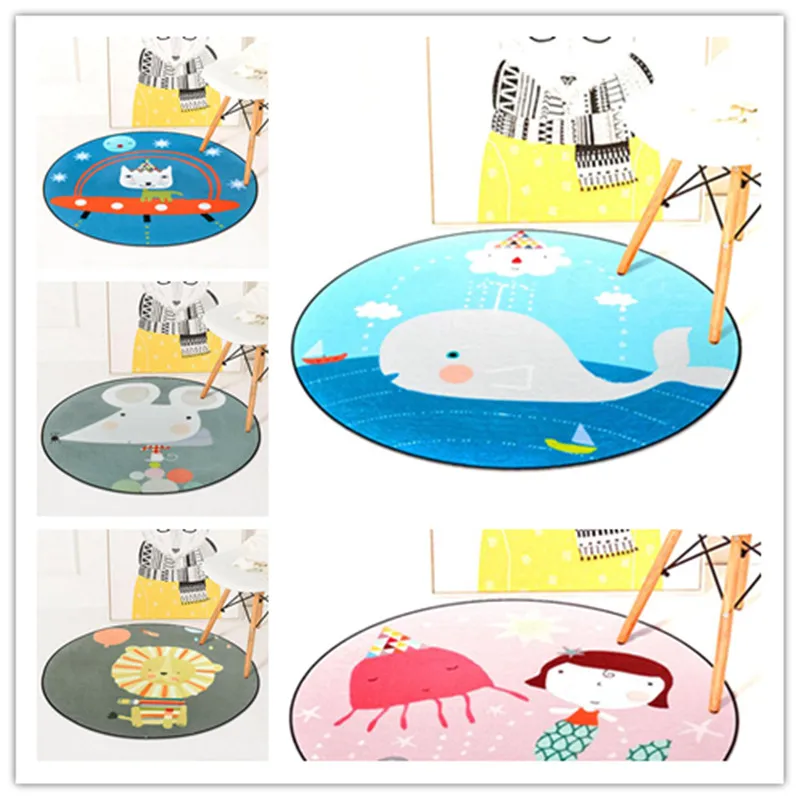 Дома Ковер Модная детская одежда с изображениями героев мультфильма принт круглый ковер ребенок Спальня мягкие ковры детские игры, большая площадь коврик/ковры