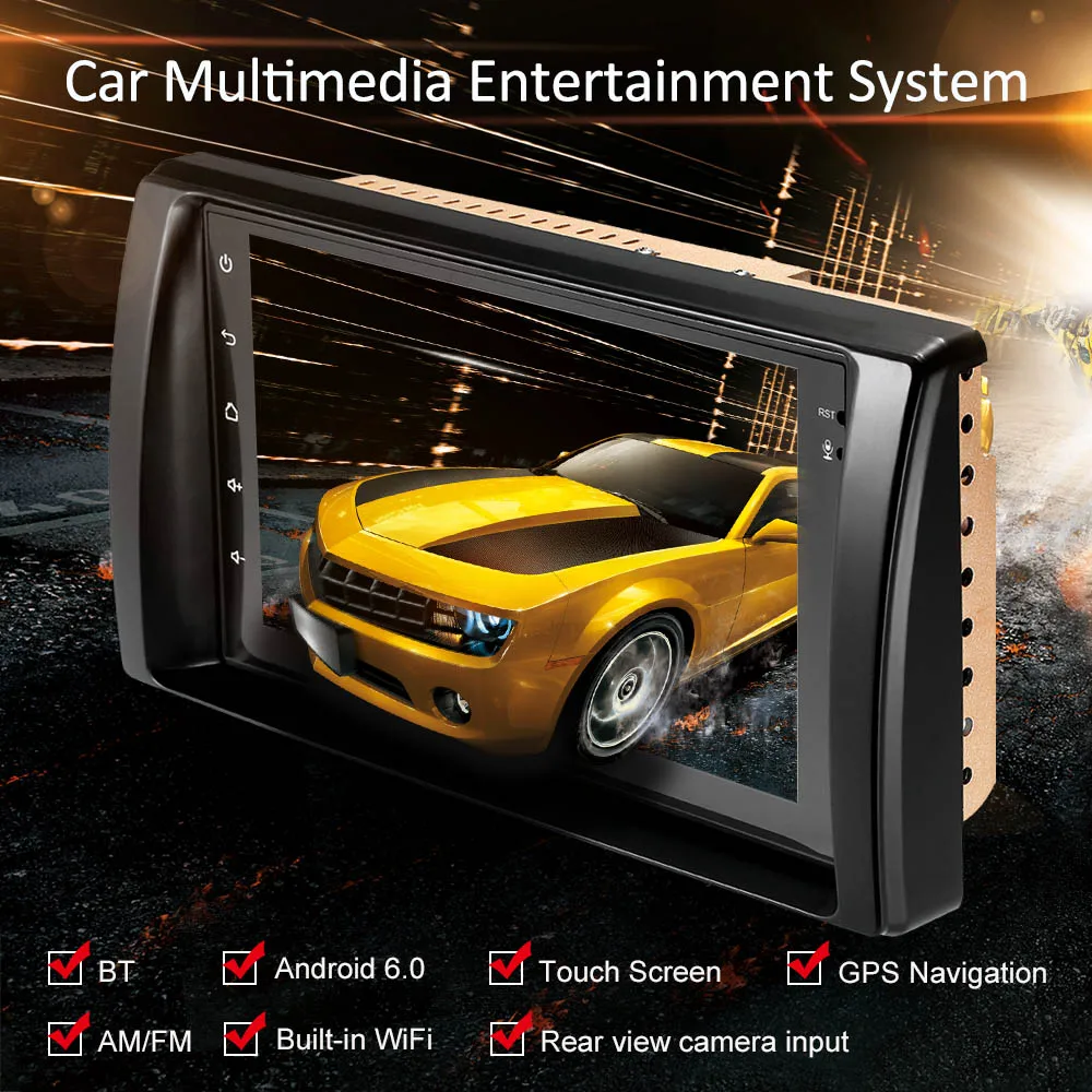 

7'' Smart Android 6.0 2 Din Car Stereo Radio Player GPS Navigation with BT WIFI Fit for Toyota Camry 2002-2006 American Version