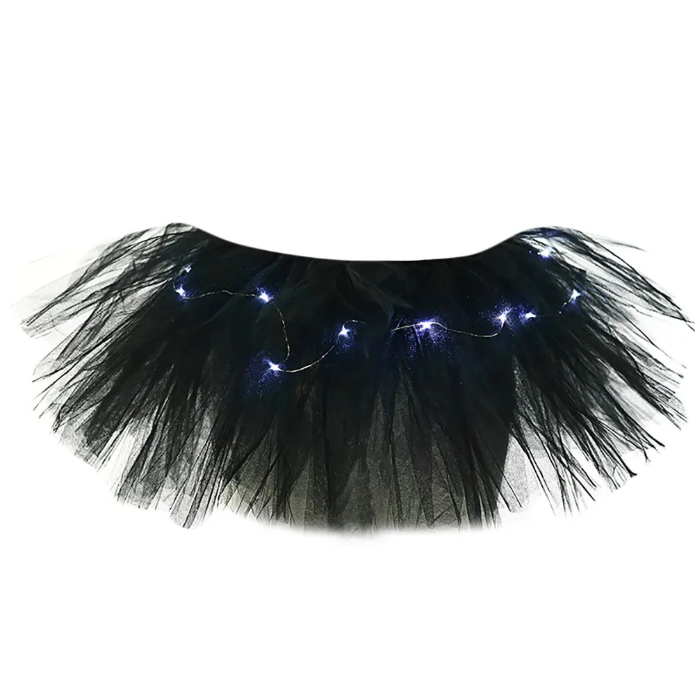 

Sleeper #401 2019 NEW FASHION Women 5 layers Mesh Tulle Skirt Princess Skirt With LED Small BulbSkirt short mini Free Shipping