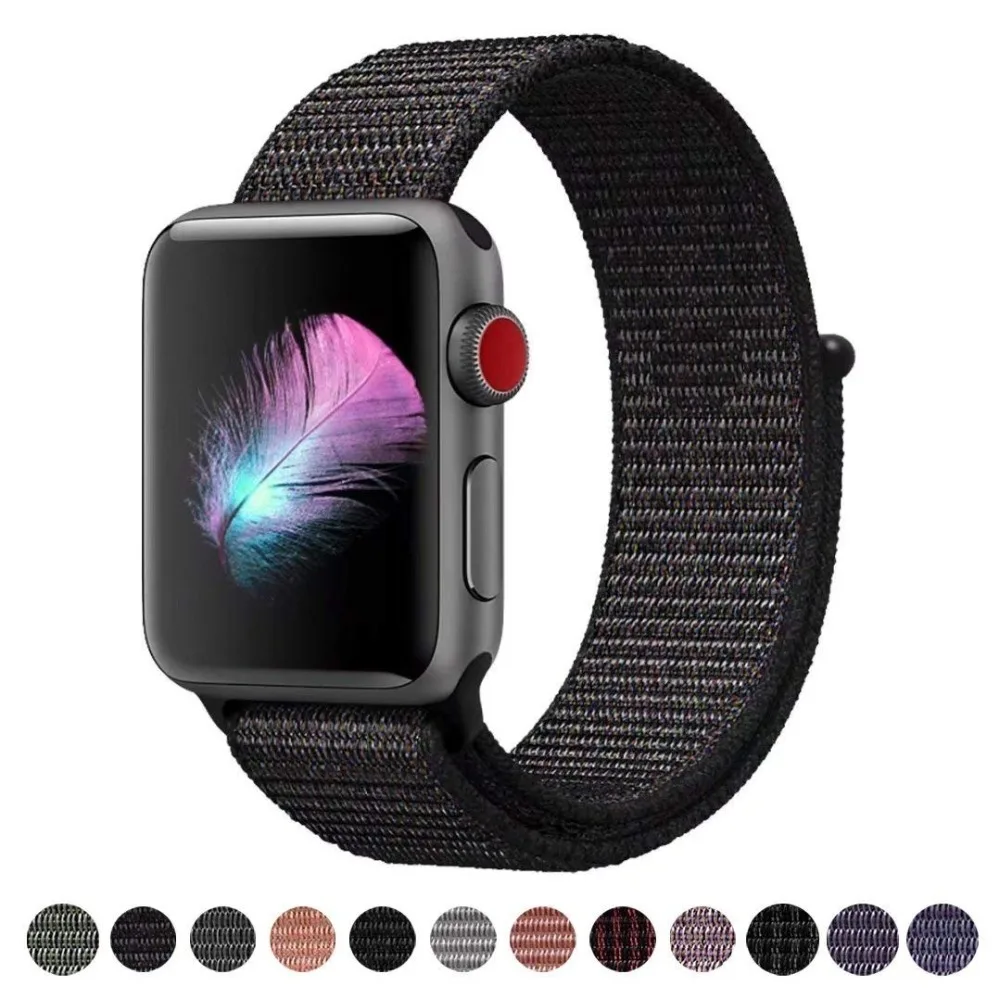 

for apple watch band sport loop strap 42mm 38mm woven nylon iwatch series 4 3 2 1 wristband bracelet lightweight breathable belt