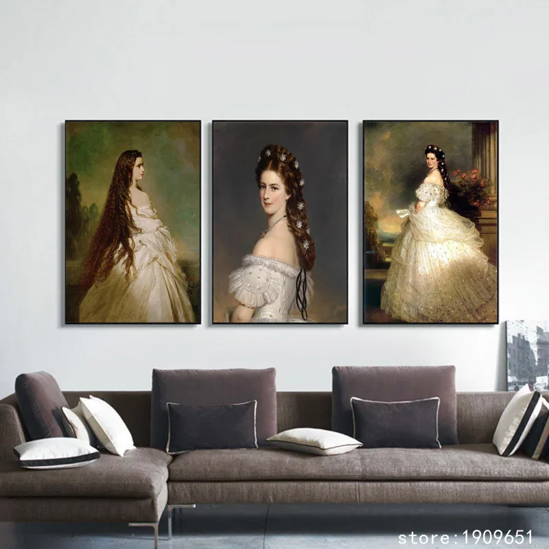 

cotton no frame classical count figures sissi canvas printings oil painting printed on cotton home wall art decoration pictures