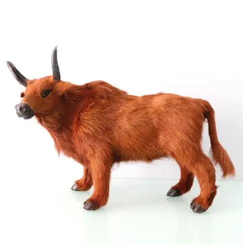 

WYZHY Simulation animal leather wool cow window desktop decoration children's knowledge teaching 15CMx26CMx11CM