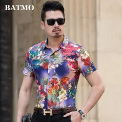 Batmo 2019 Новое поступление Летние Печатные повседневные мужские рубашки, модные мужские рубашки в цветах, большие размеры M-7XL 3728