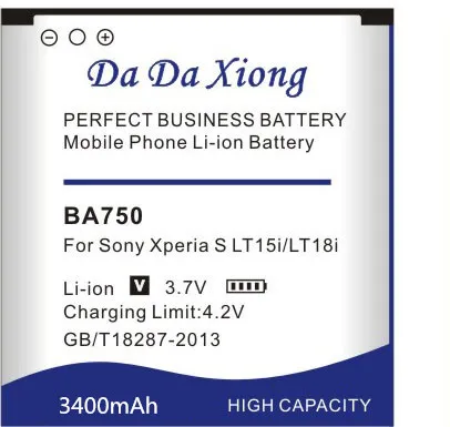 Da Xiong 3400mAh BA750 литий-ионная батарея для телефона sony Ericsson Xperia Arc S LT15i LT18i X12 и т. д
