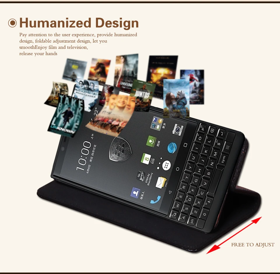 Роскошный кожаный флип-чехол RYKKZ для Blackberry Key2, чехол-подставка для Blackberry Key 2, BBF100-1, кожаный чехол для телефона, чехол для KEYone
