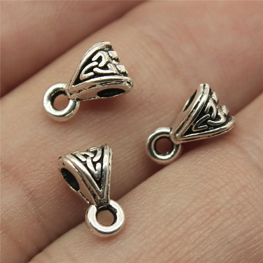 WYSIWYG 40pcs 9x5x5mm Beads Bails Pendants Jewelry Making DIY Necklace