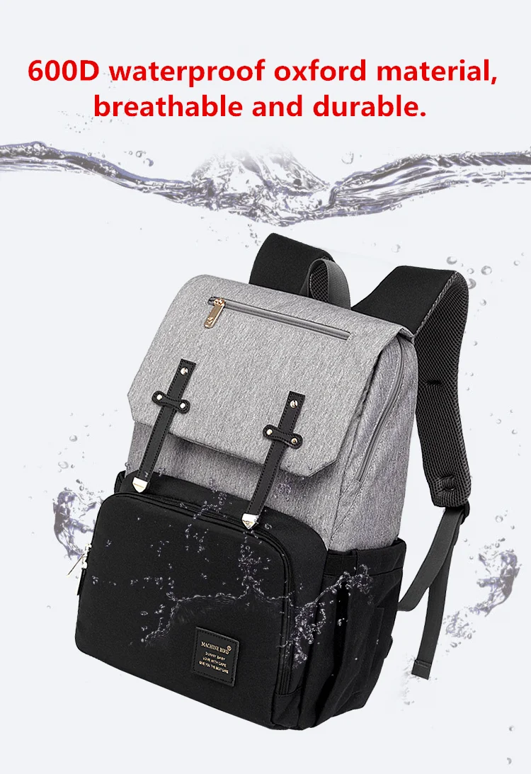 Fashion Diaper Bag Mummy Backpack Large Capacity Maternity Nappy Bag Usb Baby Stroller Bag Waterproof Oxford Handbag For Mother (11)