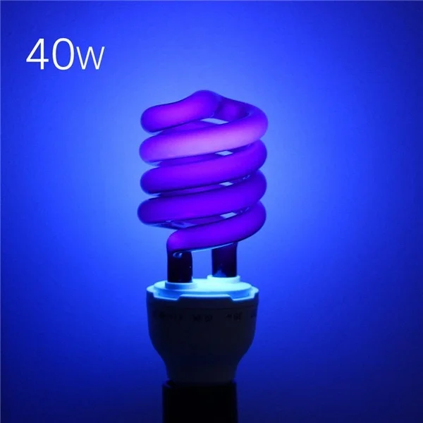 220 В 15-40 Вт ультрафиолетовая лампочка ультрафиолетовая флуоресцентная E27 лампа спиральная Enegy экономия черного света фиолетовая лампа освещение