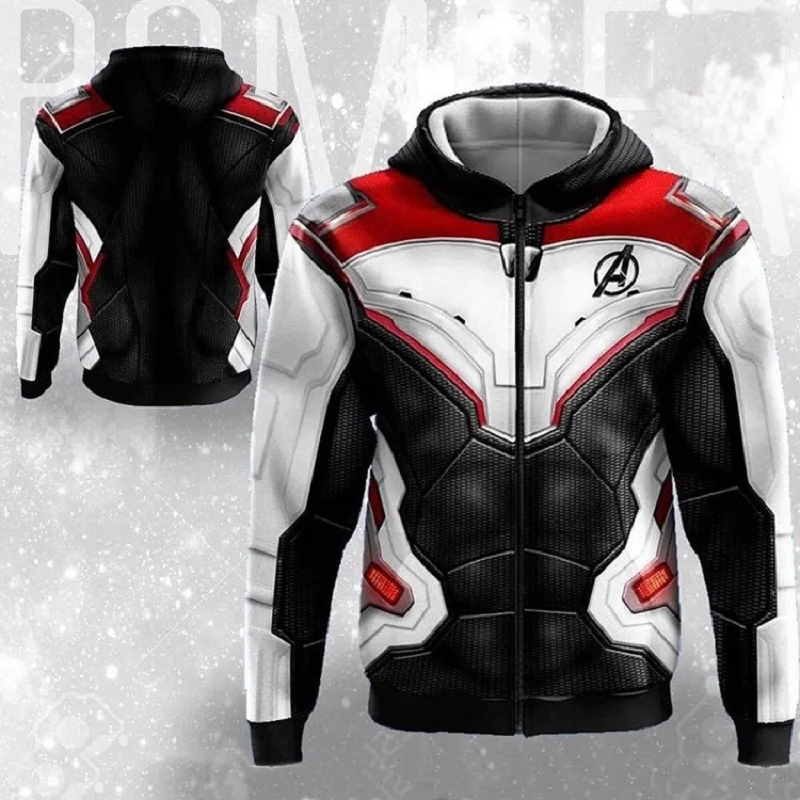 

2019 New Avengers Endgame Quantum Realm Sweatshirt Jacket Advanced Tech Hoodie Cosplay Costumes