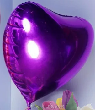 

Birthday party decoration heart foil balloons Wedding favors Party supplies helium size purple color 24inch 20 pieces/lot