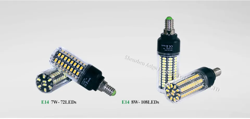 Светодиодный светильник 5736 SMD более яркий 5730 светодиодный светильник-кукуруза 3,5 Вт 5 Вт 7 Вт 8 Вт 12 Вт 15 Вт E27 E14 85 В-265 в без мерцания Холодный/теплый белый