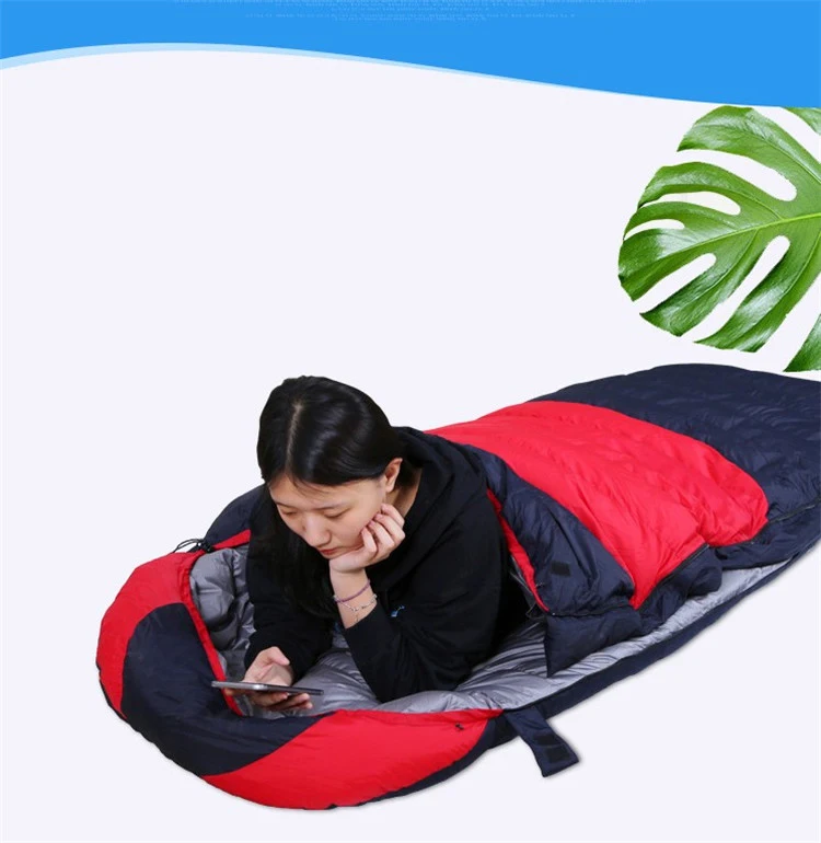Спальный мешок на утином пуху для кемпинга, зимний, весенний, осенний водонепроницаемый теплый спальный мешок для взрослых S568