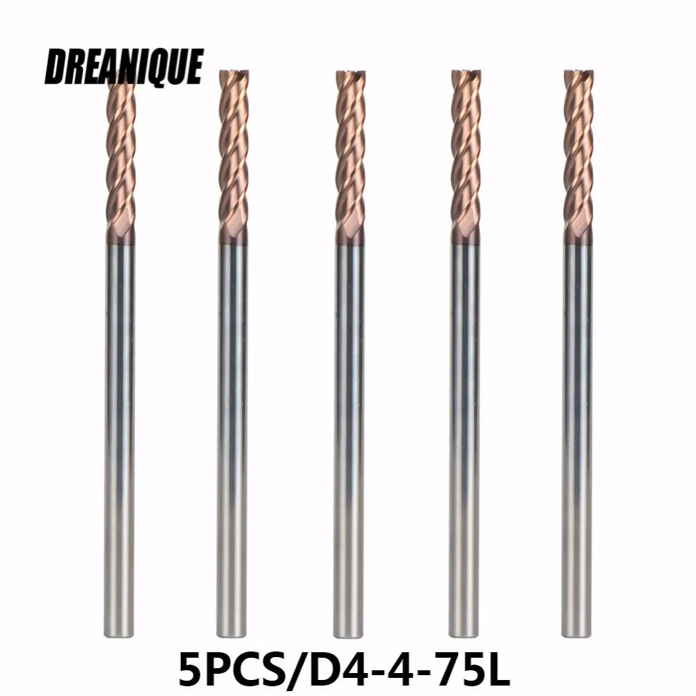 

Free Shipping Tungsten Steel End Mills 5pcs/lot D4-4-75 4 Flute Flattened Head Cutters End mills High Quality TiALN Coated Tools