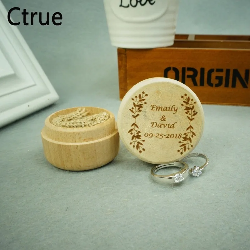 

Custom Wooden initial name Rustic Wedding Ring Box,Valentines Engagement lace Wooden Ring Box,Personalized Wedding Ring box