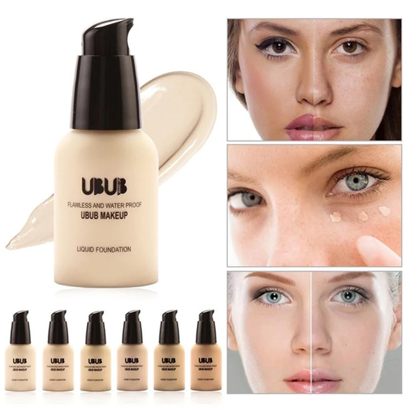 

UBUB Face Liquid Foundation Moisturizer Oil Control Waterproof Primer Full Coverage BB Cream Concealer Professional Makeup Base