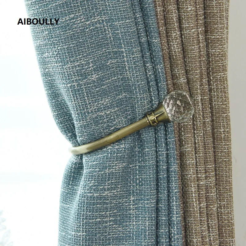 

AIBOULLY 2Pcs/set Window Curtain Buckle Europe Decoration Curtains Accessories Tieback U - shaped Crystal Curtain Hooks Hanger