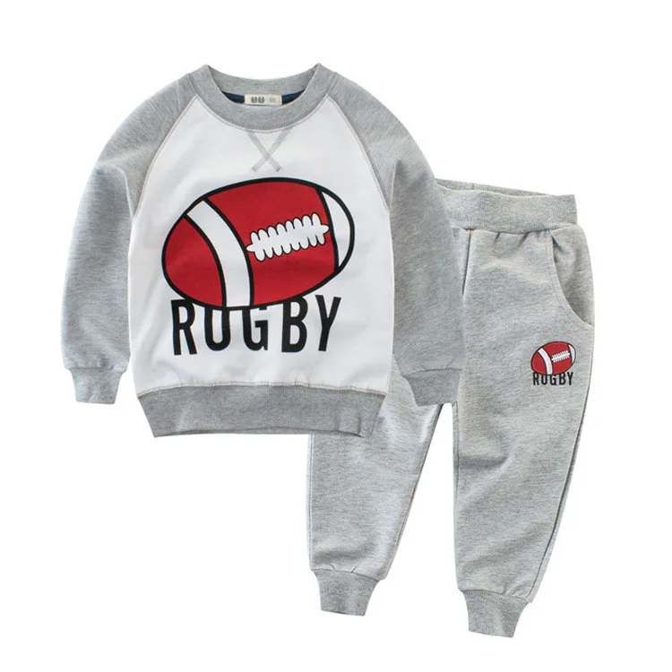 Benemaker/осенние комплекты для мальчиков; детские спортивные костюмы из 2 предметов; повседневная детская одежда для малышей; пуловер и брюки; JH134 - Цвет: Grey