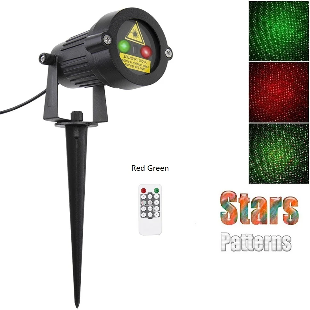 Рождественский лазерный светильник вечерние звезды проектор наружное украшение сада Водонепроницаемый IP65 Красный Зеленый Душ газон