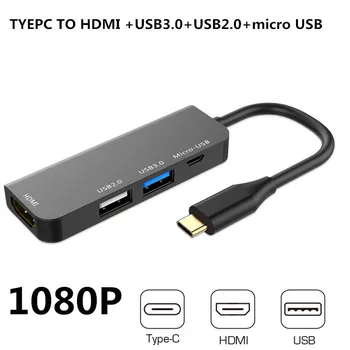 

IMIDO USB3.0 HUB Type-C To HDMI SD/TF for MacBook Samsung Galaxy S10 Huawei Mate 20 P30 Pro Type C USB 3.0 HUB Phone Adapter