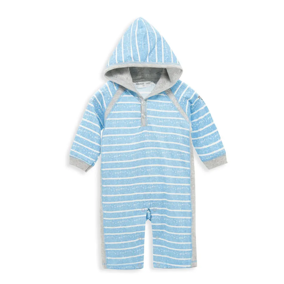 

Kavkas Baby Clothes Full Sleeve Winter Girl Boy Newborn Baby Romper Blue Bebek Tulum Striped Hooded Bebes Jumpsuits