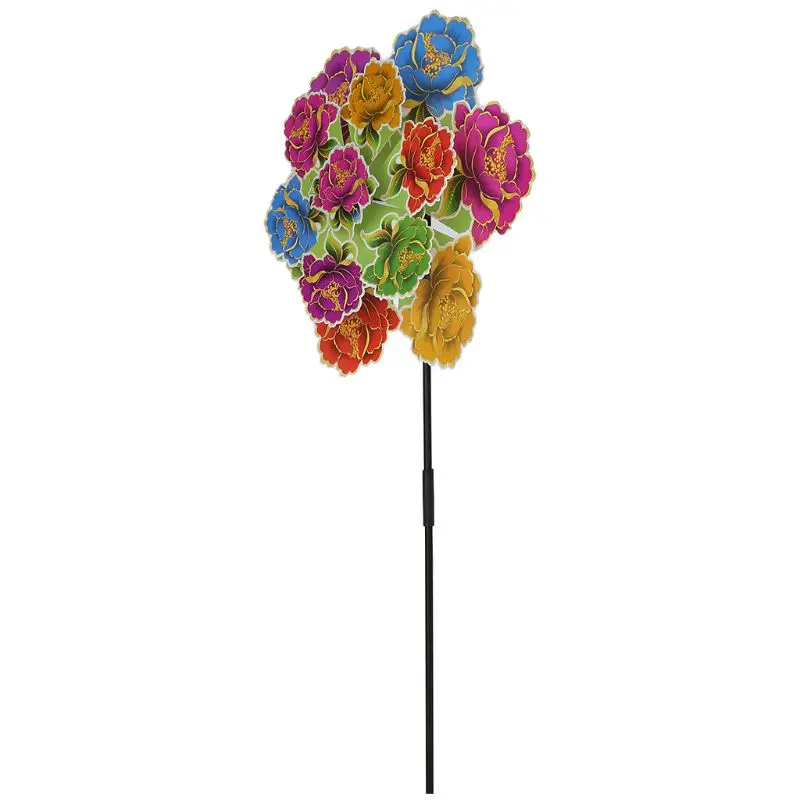 Трехслойные цветы, ветряные игрушки в виде ветряной мельницы, садовое украшение, ветровое колесо, вертушка, цветочные цветные детские игрушки, подарки