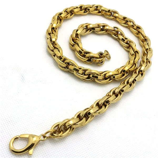 

Guarantee 100% Cool 10MM Unisex Twist Rope Chain Necklace 316L Stainless Steel Necklace Newest Gift